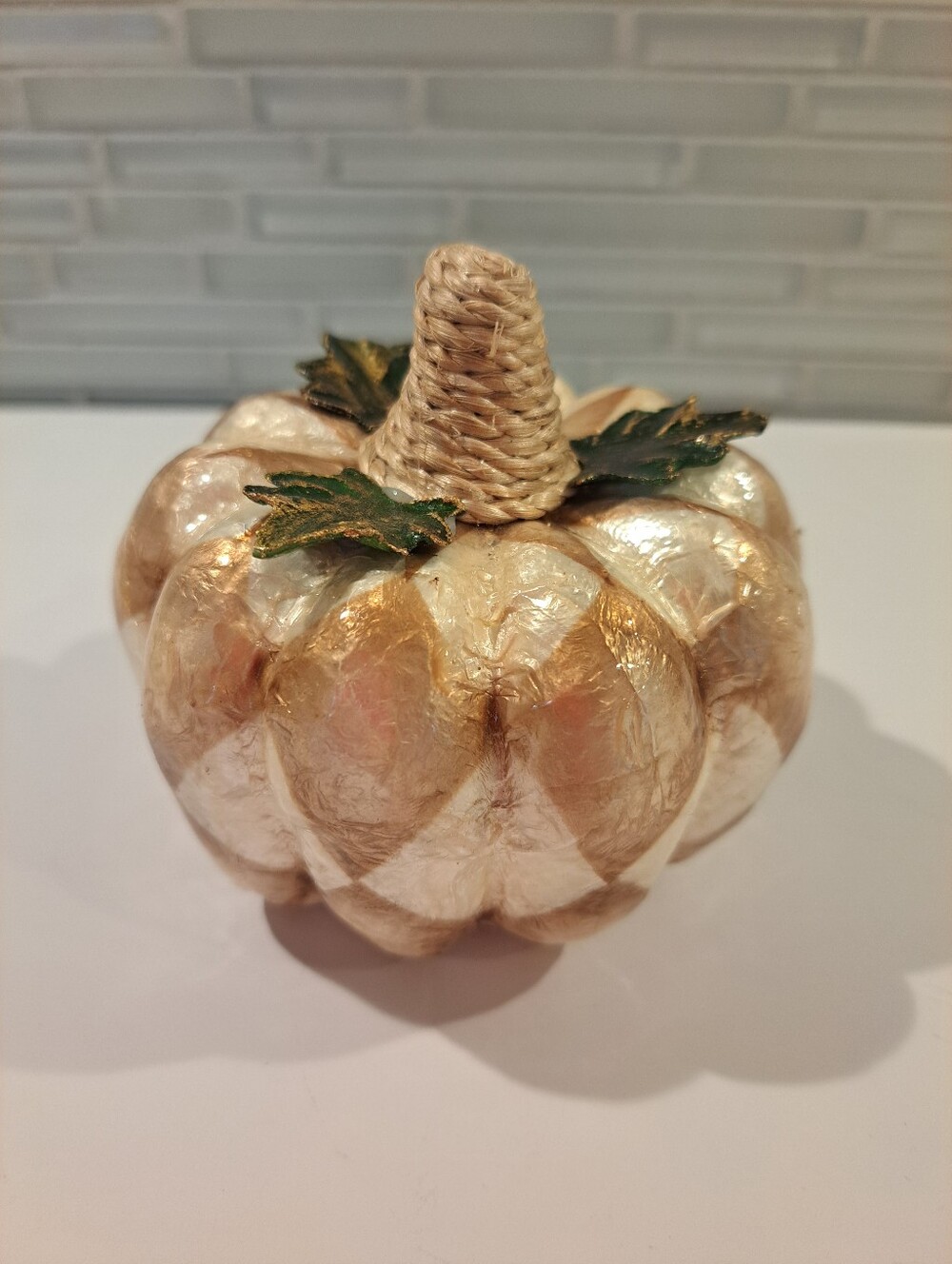 Mocha Capiz Pumpkins,  Mackenzie-Childs. Small